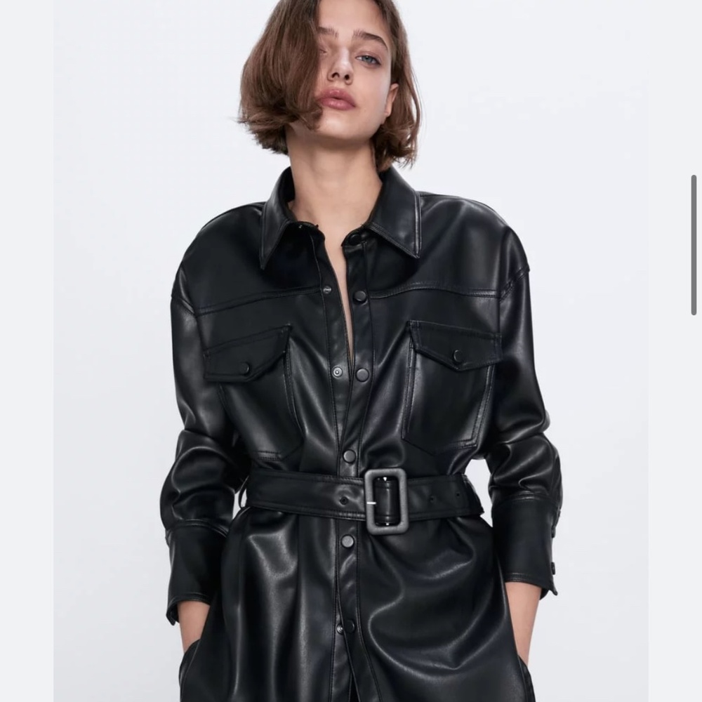 Zara Faux leather Shacket 4369/248
